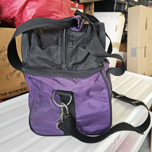 Ebonite Bowling Ball Bag Shoe Compartment  Vintage Purple Black - Picture 9 of 11